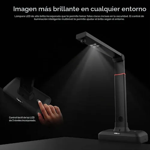 Vista 6 de VIISAN Escáner de libros y documentos de gran formato, tamaño de captura A2/A3, cámara de documentos USB de 26 MP con aplanamiento automático