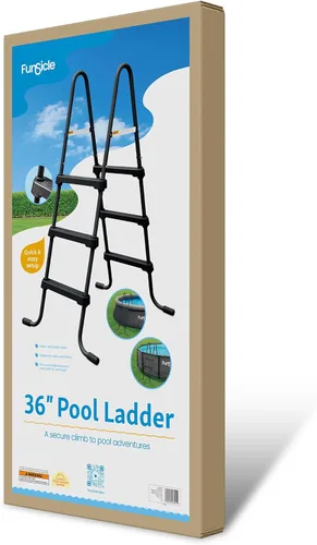 Vista 6 de Funsicle SureStep - Escalera de piscina de acero ligero de 3 escalones para exteriores con pies antideslizantes para uso en exteriores, color negro