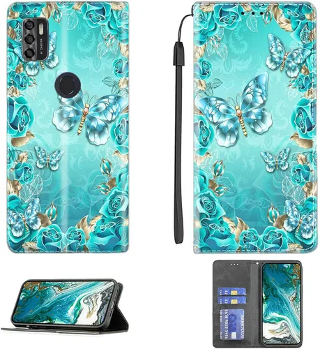Vista 20 de jioeuinly ATT Motivate 2 - Funda compatible con ATT Motivate 2, funda con soporte abatible y cierre magnético DJS