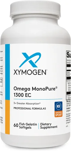 Vista 9 de XYMOGEN Omega MonoPure 1300 EC - Aceite de pescado con 3 veces mayor absorción - Suplemento DHA EPA Omega-3 para apoyo cardiovascular + cognitivo