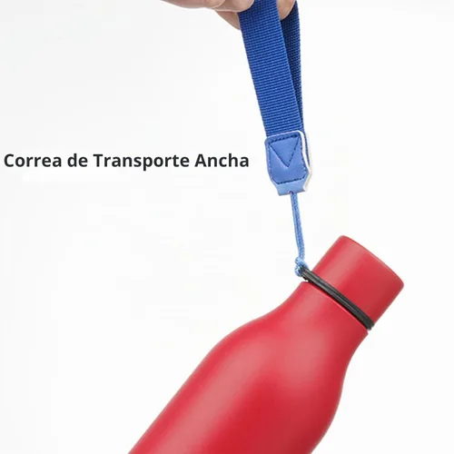 Vista 4 de Konokyo Botella de agua de metal de acero inoxidable aislada de 18 onzas Rojo