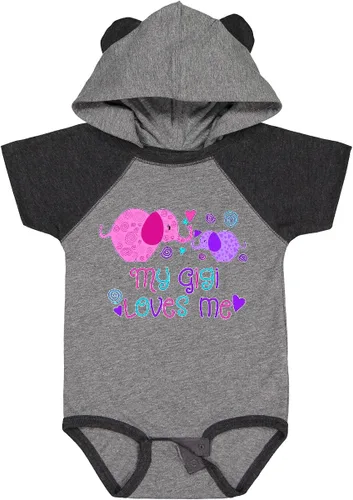 Vista 33 de inktastic My Gigi Loves Me - Body lindo de elefantes para bebé 0020 Blanco