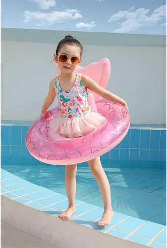 Vista 5 de Flotador de natación para bebé,Anillo inflable de natación para bebés con asiento para bebé/niño,Anillo de flotador de cintura para niños