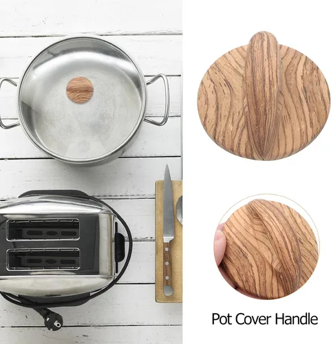 Vista 8 de DOITOOL Pomo universal de repuesto para tapa de olla resistente al calor, para woks de vapor y sartenes de sopa, paquete de 2 con tacto cómodo, 2.91