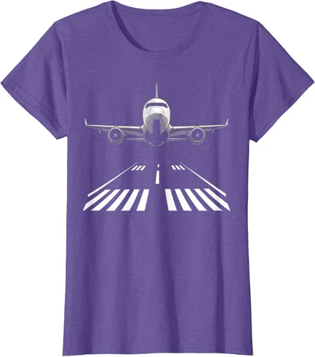 Vista 24 de Airplane Take Off Runway Pilot Jet T-Shirt Negro
