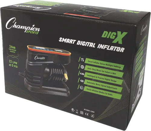 Vista 3 de Champion Sports Bomba de aire digital, inflador electrónico para pelotas deportivas, portátil, bomba inteligente para baloncesto, pelota de fútbol