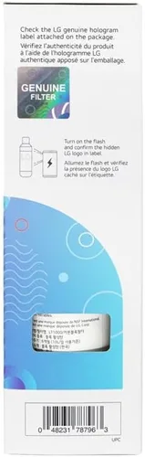Vista 3 de LG LT1000P - Filtro de agua para refrigerador de repuesto de capacidad de 6 meses/200 galones (NSF42, NSF53 y NSF401) ADQ74793501, ADQ75795105