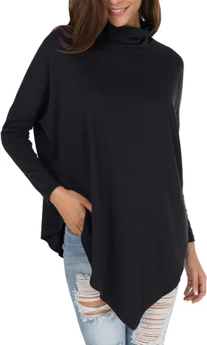 Vista 2 de levaca Suéter largo otoñal casual para mujer de mangas largas abierto a los costados, sin botones, estilo túnica