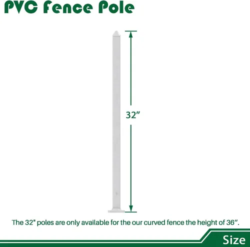 Vista 5 de Poste de 32 pulgadas: accesorios de columna de PVC de valla de vieira para animales y patio