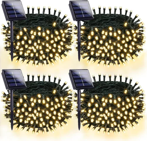 Vista 19 de OZS Paquete de 2 tiras de 240 luces LED solares para exteriores