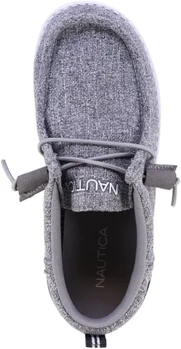 Vista 5 de Nautica Mocasines cómodos para niños y jóvenes, zapatos náuticos con cordones, tenis ligeros y casuales elásticos para niños pequeños y grandes