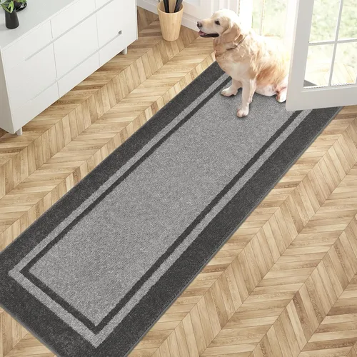 Vista 27 de PURRUGS Tapete para puerta con atrapamiento de suciedad, 20 x 32 pulgadas, antideslizante, lavable a máquina, tapete de entrada, tapete para puerta