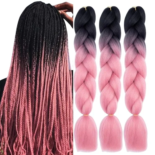Vista 50 de Beige (613) Cabello trenzado 6 paquetes de extensiones de cabello sintético de 24 pulgadas, extensiones de cabello trenzado Jumbo Ombre trenzado