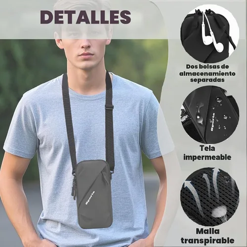 Vista 6 de Prime Comfort Funda para teléfono celular con correa cruzada ajustable, cordón para el cuello y correa para la muñeca, soporte para teléfono celular