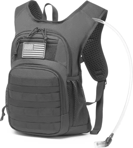 Vista 10 de Mochila de Hidratación Wotony con Vejiga de Agua para Senderismo Paquete de Hidratación Táctico para Hombres Mujeres Mochila de Agua Molle