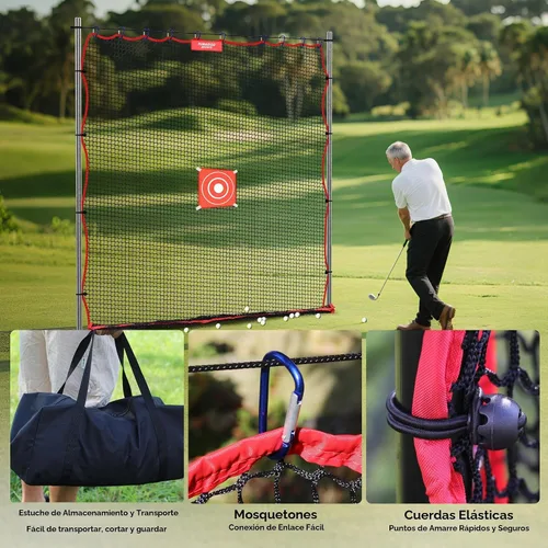 Vista 3 de Red de práctica de golf, barrera de red multideportiva resistente de 10 pies 15 pies 20 pies 25 pies Red de golf para garaje, ideal