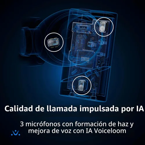 Vista 6 de Status Auriculares inalámbricos Pro X, controlador de altavoz triple, audio de alta resolución con LDAC, 52dB ANC, 6 micrófonos de formación de haz