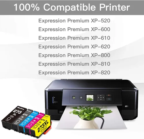 Vista 2 de BeOne 273XL - Cartuchos de tinta remanufacturados de repuesto para Epson 273 XL T273 T273XL 5 unidades para usar con impresora Expression Premium