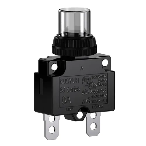 Vista 7 de Disyuntores de 3 Amperios Protector de Interruptor de Sobrecarga Térmica Serie 88 Restablecimiento Manual con Botón Pulsador con Terminales