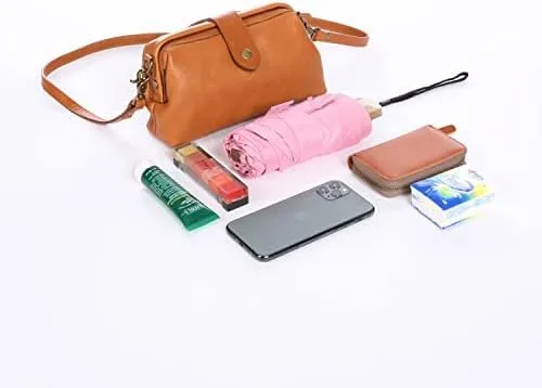 Vista 7 de Bolso médico de cuero vintage hecho a mano Bolso cruzado pequeño retro para mujer, bolso de teléfono con apertura única