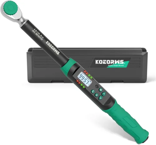 Vista 11 de Llave dinamométrica digital KOEORWS de 1/2 pulgada, 5.02-99.57 pies-libra/6.8-135 Nm, llave dinamométrica electrónica con valor preestablecido