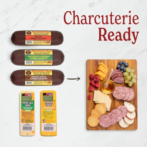 Vista 5 de Wisconsin's Best & Wisconsin Cheese Company Cesta de Regalo premium de muestras