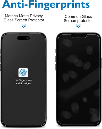 Vista 3 de Mothca Protector de pantalla mate de privacidad para iPhone 14 Pro Max de 6.7 pulgadas con pegatina de alineación, vidrio templado antiespía