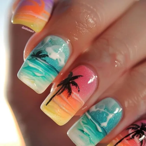 Vista 16 de Uñas postizas cuadradas cortas a presión, uñas postizas de color rosa, de cobertura completa, uñas postizas con purpurina plateada con diseños