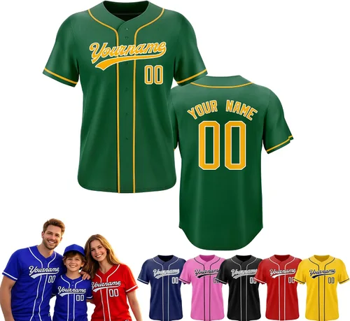 Vista 31 de Camiseta de béisbol personalizada, nombre del equipo, número de equipo, logotipo, camisetas impresas cosidas, uniformes deportivos, regalos