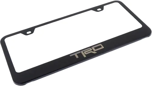 Vista 2 de Au-TOMOTIVE GOLD Marco de matrícula grabado con láser para Toyota TRD (negro) Grabado con láser, acero inoxidable, negro