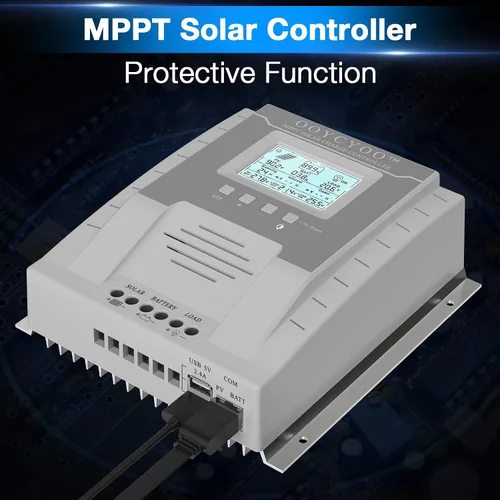 Vista 5 de controlador de carga MPPT 40 amperios 12V/24V Auto, regulador de carga de panel solar 40A con pantalla LCD retroiluminada máxima 100V para batería