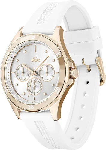 Vista 2 de Lacoste Swing Multi - Reloj de cuarzo para mujer de acero inoxidable aluminio y silicona color blanco Modelo 2001244 Blanco