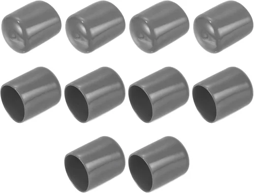 Vista 168 de uxcell 10 tapas de goma para extremos de 0.591 in de identificación, tapa de extremo redondo, protectores de rosca de tornillo, color negro