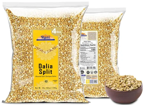 Vista 8 de Rani Daliya Split (Garbanzos partidos asados Dalia) 4lbs (64oz) ~ Todo natural Vegano Origen indio