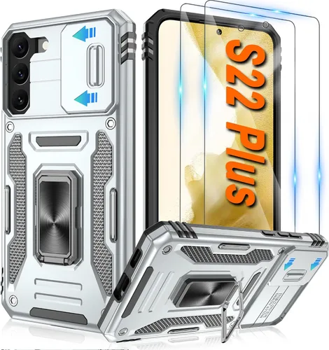 Vista 30 de Atump Funda para Motorola Moto G Play 2024 (4G) con [paquete de 2] protector de pantalla HD y cubierta para cámara deslizante, soporte de anillo