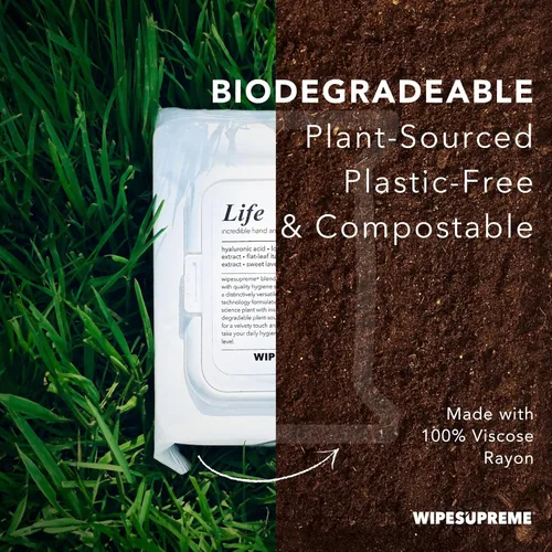 Vista 7 de Wipesupreme Toallitas compostables, hipoalergénicas para pieles sensibles, verificadas por EWG, hidratantes con ácido hialurónico, aptas para recién