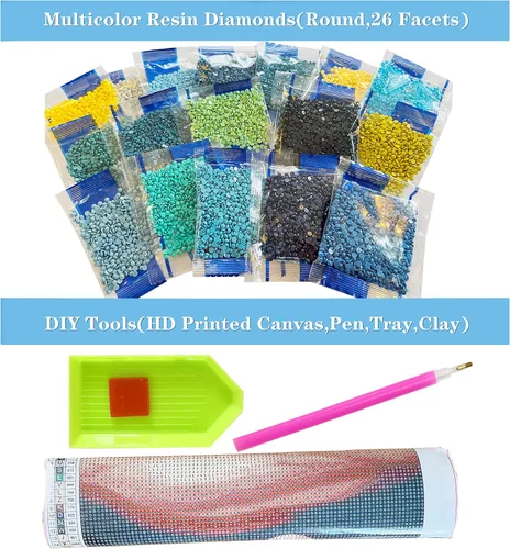 Vista 6 de liziciti Kit de pintura de diamantes de la Virgen María 5D para bricolaje, imágenes de flores madre de resina para decoración de pared del hogar