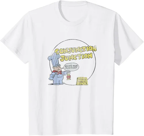 Vista 28 de Schoolhouse Rock Conjunction Junction Conductor Retro TV Camiseta Asfalto