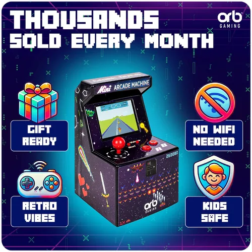Vista 7 de Juegos retro (versión US) de bolsillo ThumbsUp, mando de juego arcade
