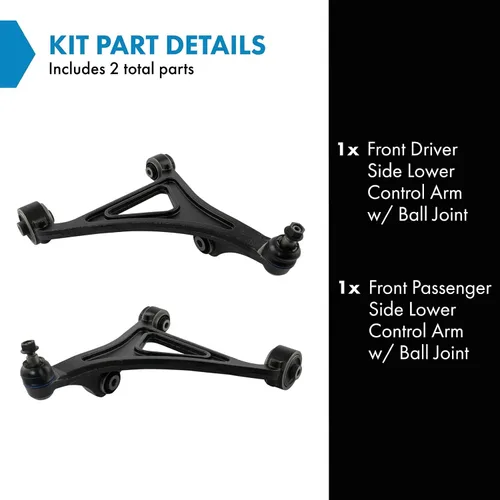 Vista 166 de Conjunto de Brazo de Control Inferior Delantero y Junta Esférica TRQ para Lado del Conductor y del Pasajero 2 Piezas Compatible con Ford Mustang GT