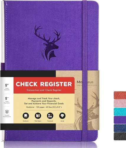 Vista 16 de Libro de Registro de Cheques Molekaus para Libreta de Cheques Personal o Empresarial, Registros de Tamaño Grande de Tapa Dura para Rastrear Pagos