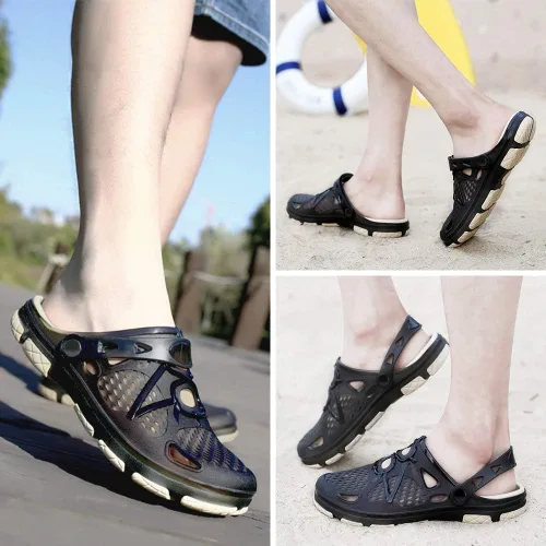 Vista 2 de beister Zuecos para hombre antideslizantes zapatos de agua con correa ajustable, mulas ligeras sin cordones para jardín, cocina, exteriores, playa