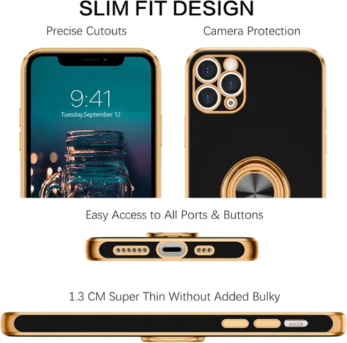 Vista 7 de BENTOBEN Funda compatible con iPhone 11 Pro con soporte de anillo de 360°, a prueba de golpes, soporte magnético, soporte magnético, soporte