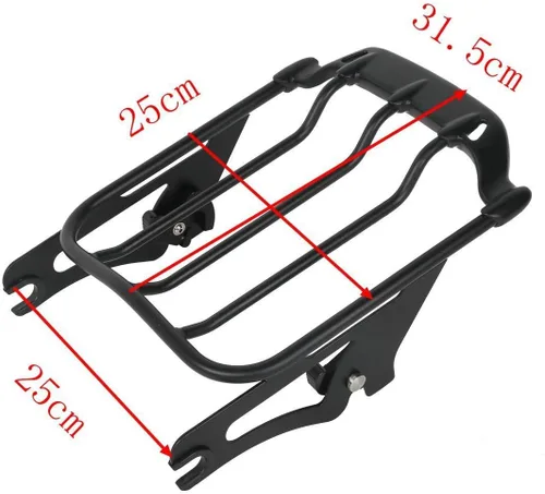 Vista 4 de Respaldo desmontable TCMT para pasajero con portaequipajes y kit de accesorios de acoplamiento de 4 puntos para Harley Touring 2009-2020 Estilo D