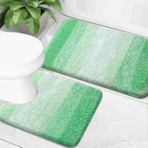 Vista 35 de OLANLY - Juego de tapetes para baño de 2 piezas, de microfibra, suaves y absorbentes, antideslizantes, lavables a máquina y para secadora, felpudos