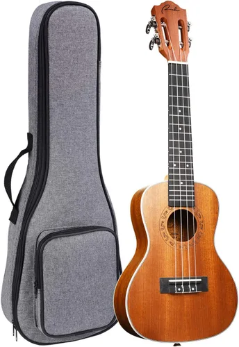 Vista 13 de Ranch - Ukulele profesional, de madera, kit de ukelele con 12 lecciones en línea gratis 15% Longer Sustain, Warmer Woodier Tone, Sapele &