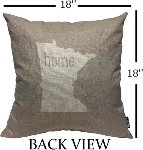Vista 2 de Mugod Funda de almohada cuadrada decorativa de Minnesota Home State Home para hombres y mujeres, funda de cojín para dormitorio, sala de estar, 18 x