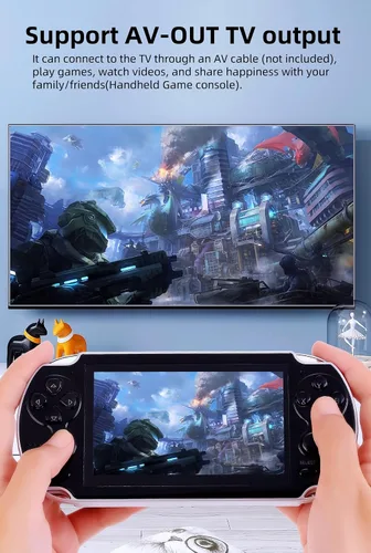 Vista 6 de TAQY 4.3 inch Dual Joystick Video Game Console Built-in 2000 Games Multiple Simulators Support MP4/TV OUT Travel Portable Retro Game Console