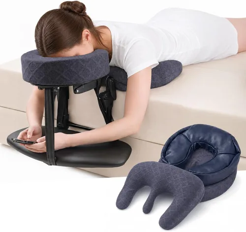 Vista 13 de Reposacabezas de masaje para cama, cuna ajustable para masaje facial en casa, kit de mesa de masaje portátil para colchón de dormir, almohada boca