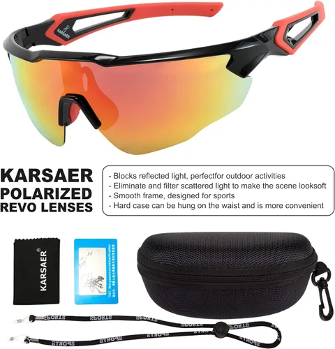 Vista 5 de Karsaer Ciclismo Deportes TR90 Gafas de sol hombres mujeres ciclismo de montaña escalada en roca kayak deportes gafas